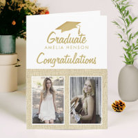 Rustic Congratulations Graduate 2 Photo Collage