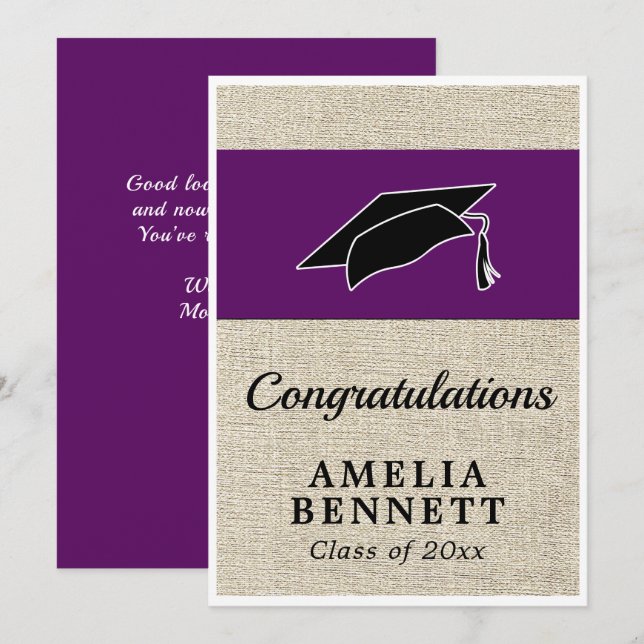 Rustic Congratulations Graduate Cap Graduation Card (Front/Back)