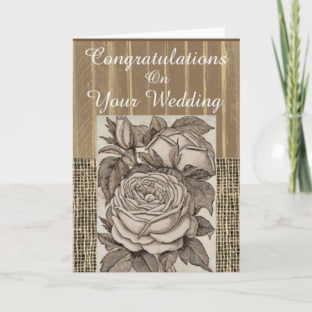 Rustic Congratulations Wedding Card (Front)