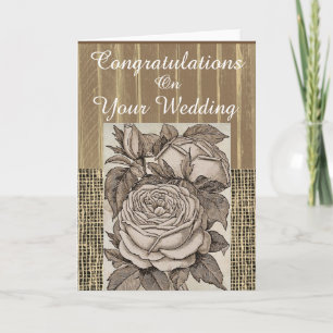 Rustic Congratulations Wedding Card