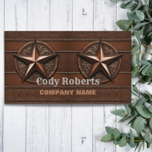 Rustic Construction Handyman Texas Star Western  Business Card