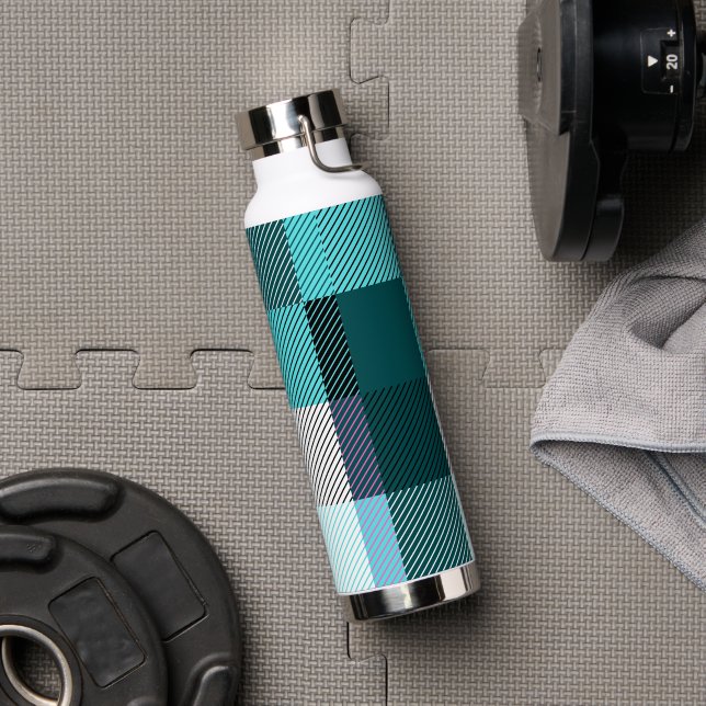 Rustic Contemporary Plaid  Water Bottle (Gym)