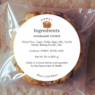 Rustic Cookie Stack Ingredients Product Classic Round Sticker