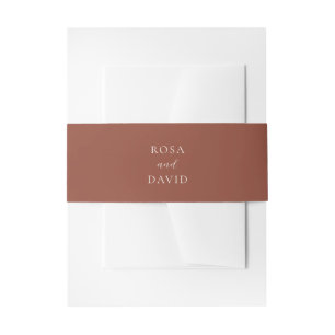 Rustic Copper Editorial Modern Wedding Invitation Belly Band