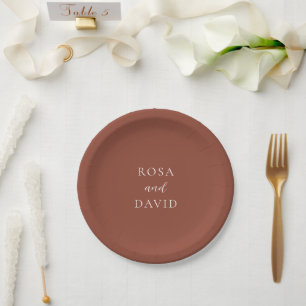 Rustic Copper Editorial Modern Wedding Paper Plate