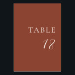 Rustic Copper Editorial Modern Wedding Table Number<br><div class="desc">This design is part of a simple and modern editorial wedding invitation suite in a rustic shade of copper.</div>
