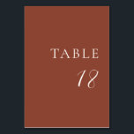Rustic Copper Editorial Modern Wedding Table Number<br><div class="desc">This design is part of a simple and modern editorial wedding invitation suite in a rustic shade of copper.</div>