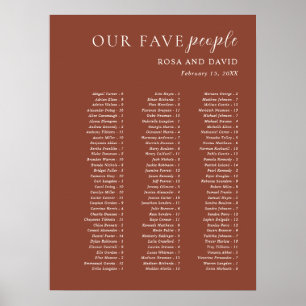 Rustic Copper Modern Wedding Seating Chart