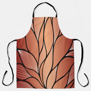 Rustic Coppery Bronze Leave Pattern  Apron