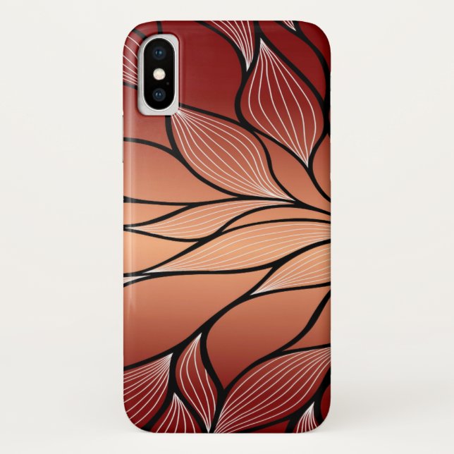 Rustic Coppery Bronze Leave Pattern  Case-Mate iPhone Case (Back)