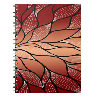 Rustic Coppery Bronze Leave Pattern  Notebook