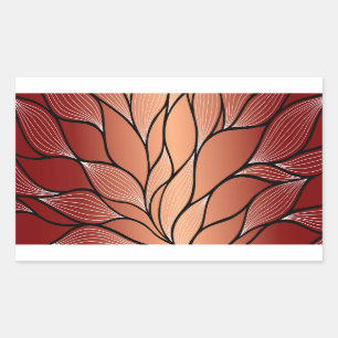 Rustic Coppery Bronze Leave Pattern Rectangular Sticker