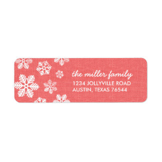 Rustic Coral Snowflakes Address Labels