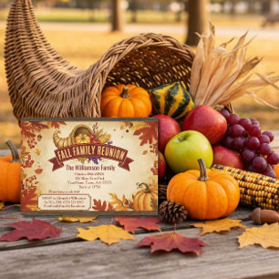Rustic Cornucopia Fall Reunion Invitation