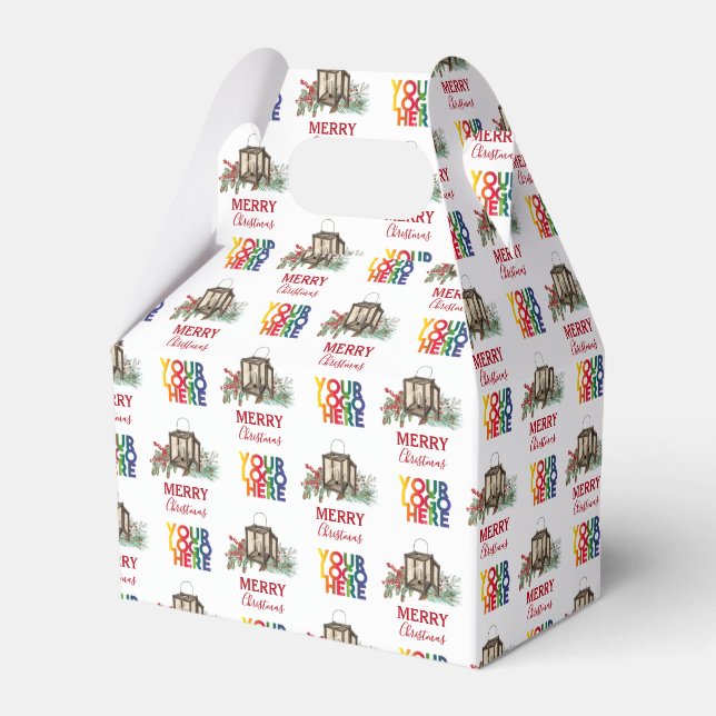 Rustic Corporate Business Logo Christmas  Favour Box (Front Side)