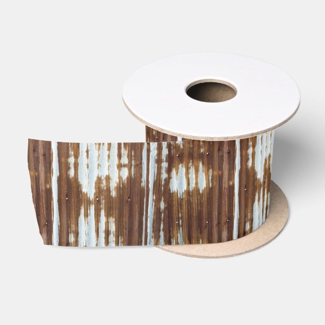 Rustic Corrugated Weathered Tin Satin Ribbon (Spool)