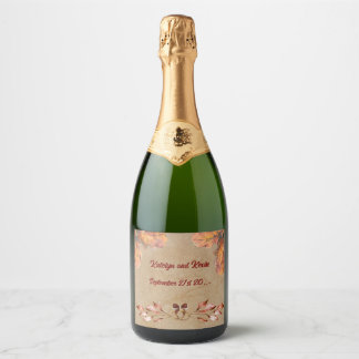 Rustic & Cosy Autumn Sparkling Wine Label