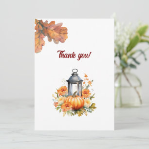 Rustic & Cosy Autumn Wedding Flat Thank You Card