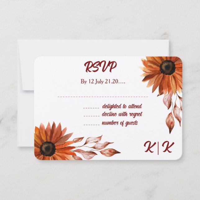 Rustic&Cosy Autumn Wedding Response Card (Front)