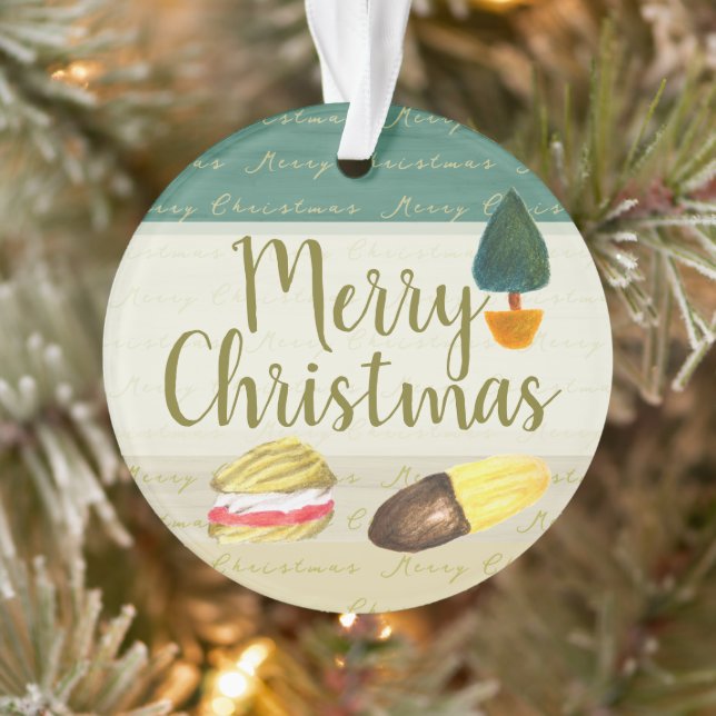 Rustic Cosy Biscuits Cookies Christmas Acrylic Ornament (Tree)