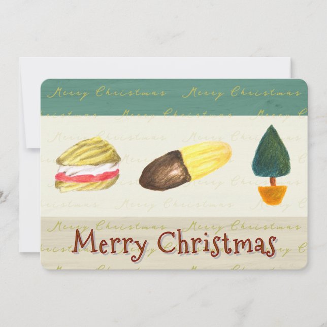 Rustic Cosy Biscuits Cookies Christmas Flat Holiday Card (Front)