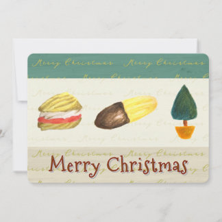 Rustic Cosy Biscuits Cookies Christmas Flat Holiday Card
