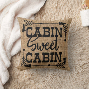 Rustic Cosy Cabin Sweet Cabin Cushion
