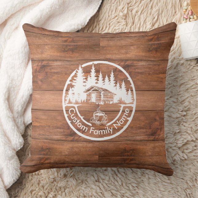 Rustic Cottage Cabin Barn | Custom Family Name Cushion (Blanket)