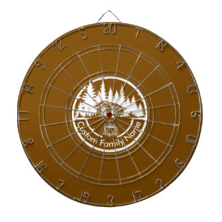 Rustic Cottage Cabin Barn | Custom Family Name Dartboard