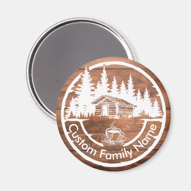 Rustic Cottage Cabin Barn | Custom Family Name Magnet (Front/Back)