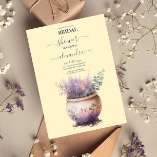 Rustic Cottage Purple Lavender Bridal Invitation