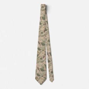 Rustic Cottagecore Floral Botanical Sage Green Tie