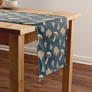Rustic Cottagecore Mushrooms & Woodland Ferns Long Table Runner