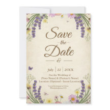Rustic Cottagecore Save the Date Card 