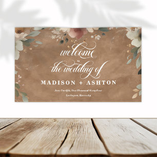 Rustic Cottagecore Terracotta Wedding Welcome Banner