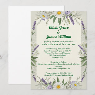 Rustic Cottagecore Wedding Invitation