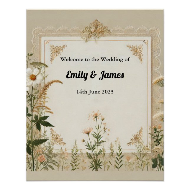 Rustic Cottagecore Wedding Sign (Front)