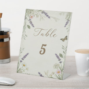 Rustic Cottagecore Wedding Table Card Pedestal Sign