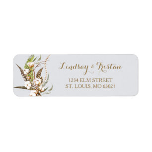 Rustic Cotton Floral Feather Bridal Shower