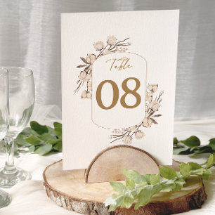 Rustic Cotton Floral Wedding Table Numbers