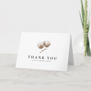 Rustic Cotton Wedding Thank You Card