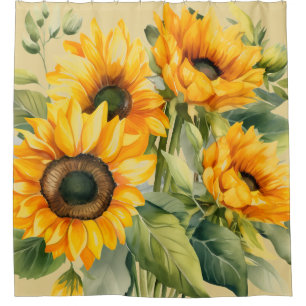 Rustic Country Americana Sunflower Shower Curtains