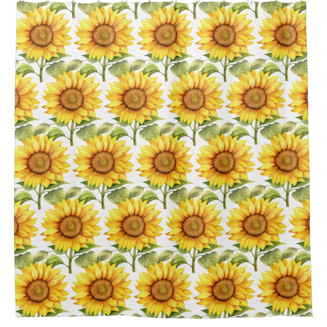 Rustic Country Americana Sunflower Shower Curtains (Front)