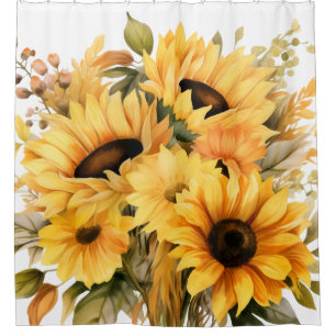 Rustic Country Americana Sunflower Shower Curtains