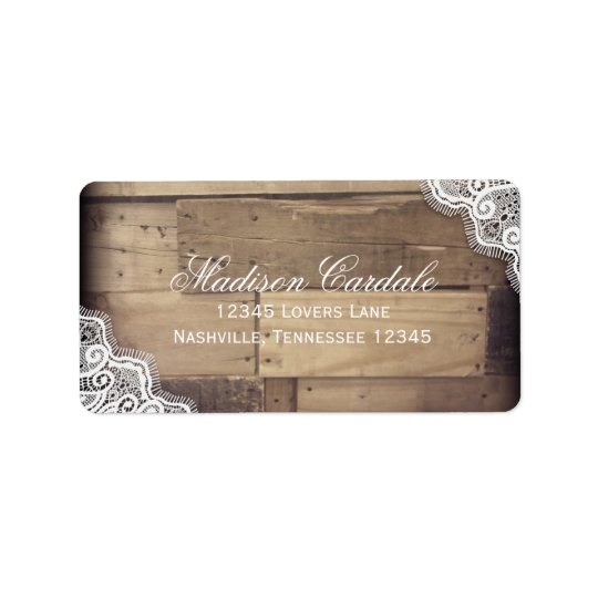 Rustic Country and Lace Wedding Address Labels