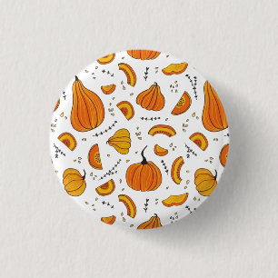 Rustic Country Autumn Fall Pumpkin 3 Cm Round Badge