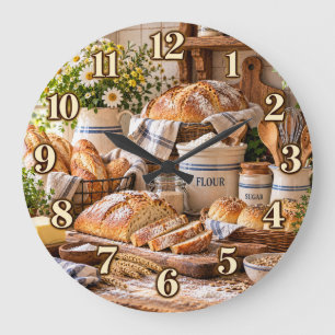 Rustic Country Bakery Kitchen Clock