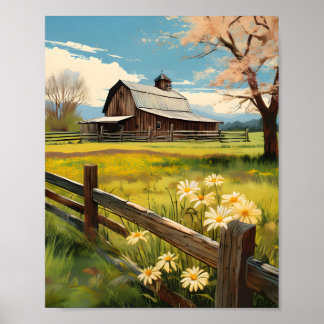 Rustic Country Barn Scene 1 Poster