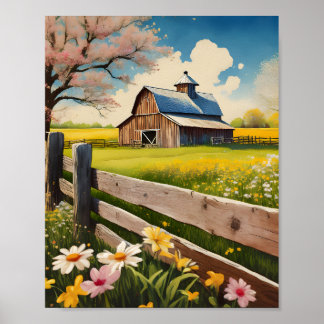 Rustic Country Barn Scene 2 Poster