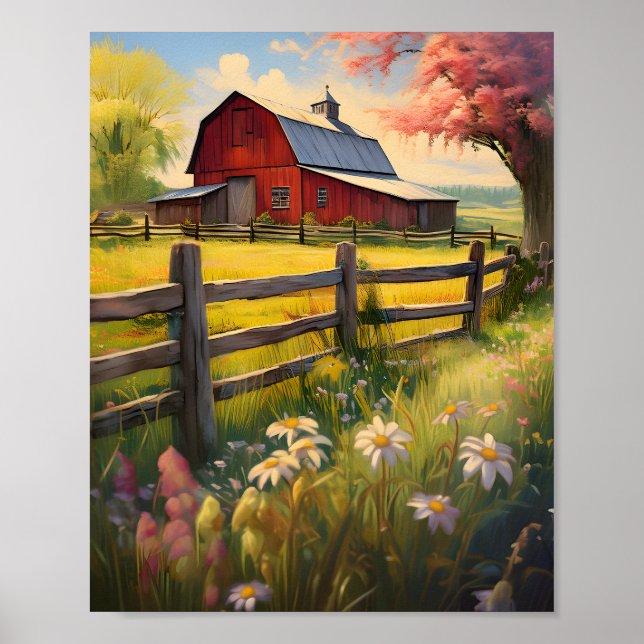 Rustic Country Barn Scene 3 Poster (Front)